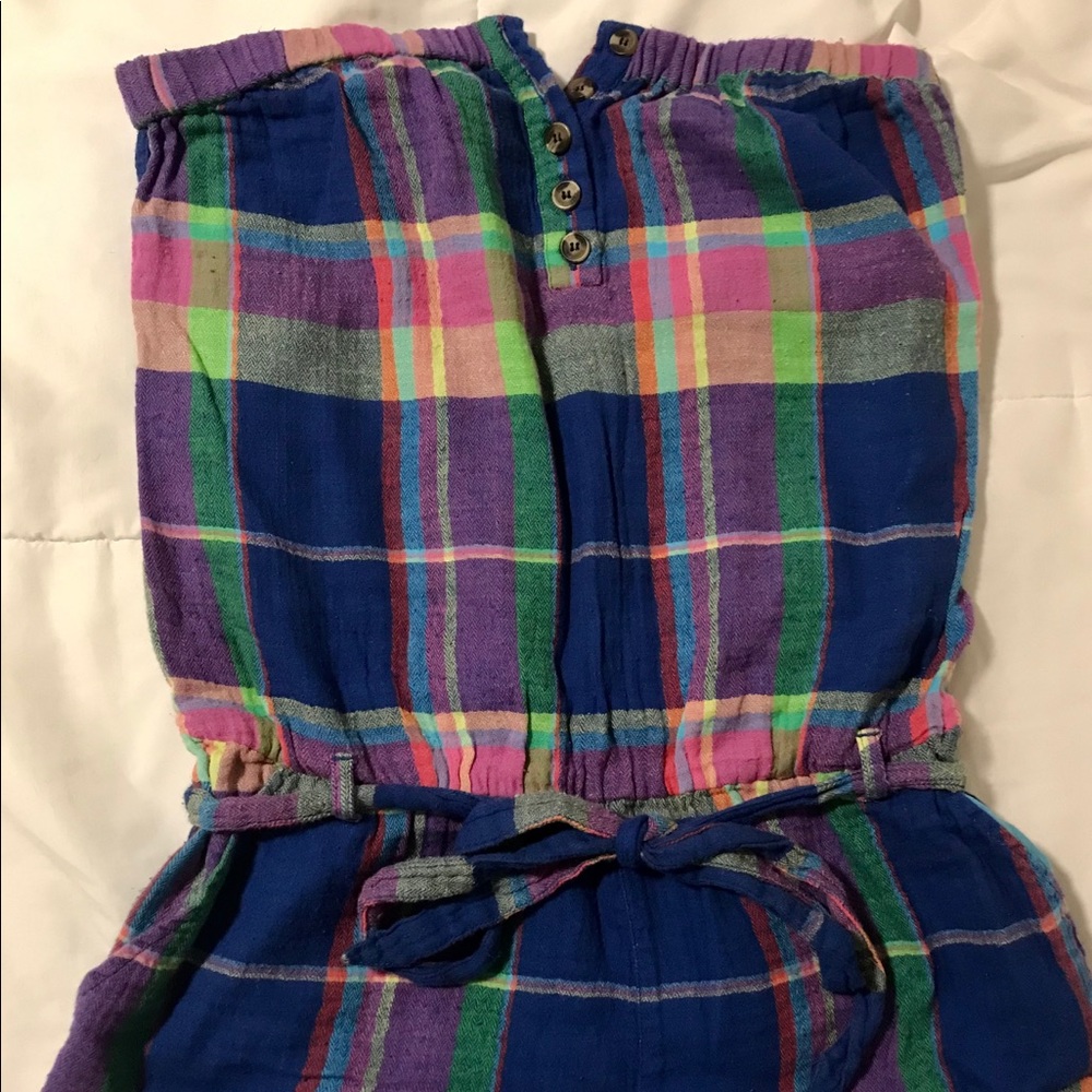 I LOVE H81 Plaid Romper